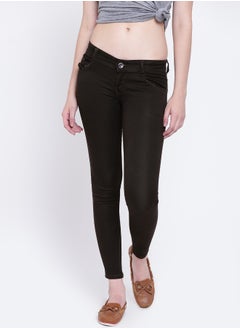 HIGH STAR Women Brown Slim Fit Mid-Rise Clean Look Stretchable Jeans 