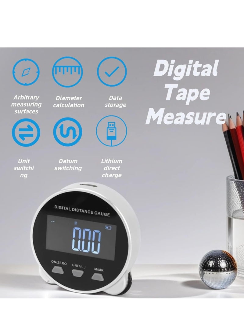 Generic Rechargeable Digital Tape Measure, High-Precision Electronic Ruler, Handheld Rolling Measuring Tool for Flat, Curved, and Odd-Shaped Objects, One-Person Operation, Compact & Portable  - Image 4