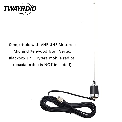 TWAYRDIO NMO Dual Band Antenna, 144MHz VHF and 430MHz UHF Two Way Antenna for Motorola Kenwood Icom Vertex Blackbox HYT Hytera Mobile Radios, Requires NMO Mount - Image 5