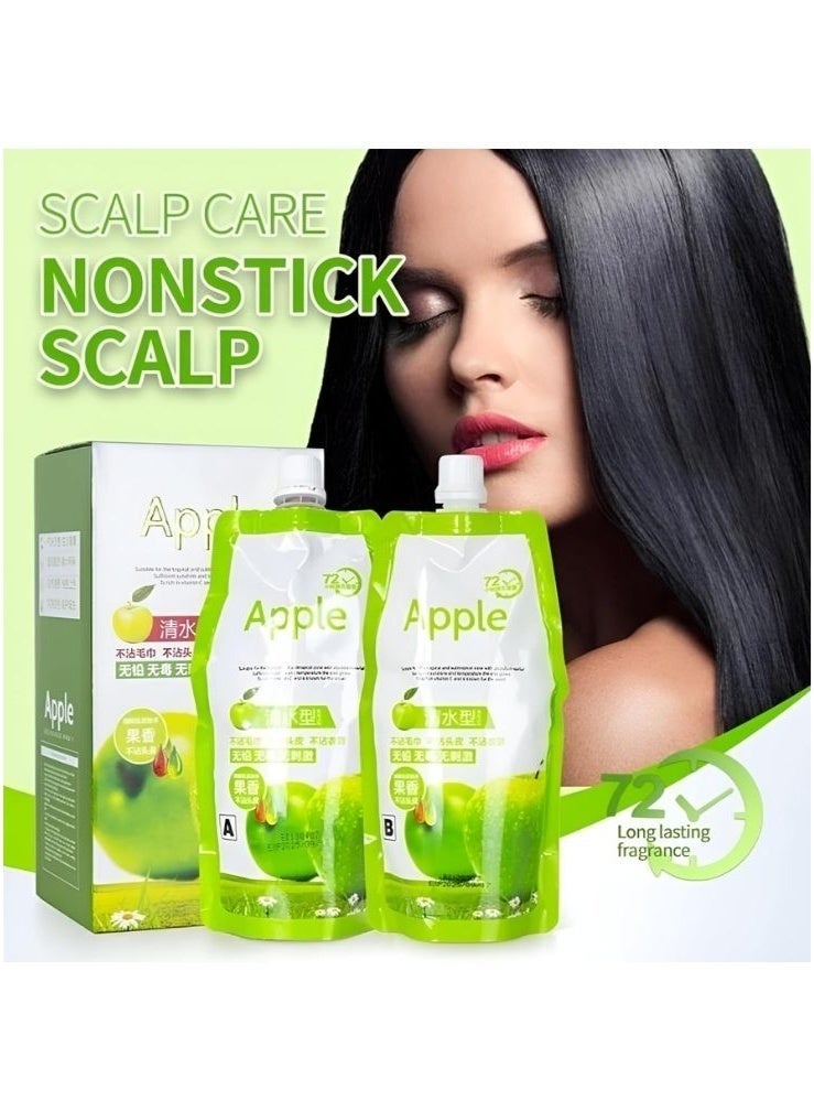 Apple Ammonia-Free Black Hair Cream, Clear Water Type Formula, No Towel No Stain Hair Coloring Solution - Image 3