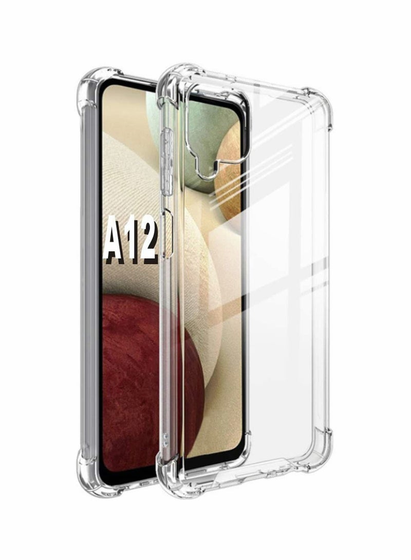 KASTWAVE Case for Samsung Galaxy A12 Case, KASTWAVE Clear Transparent Reinforced Corners TPU Shock-Absorption Flexible Cell Phone Cover for Samsung M12 Case 6.5" Clear - Image 1