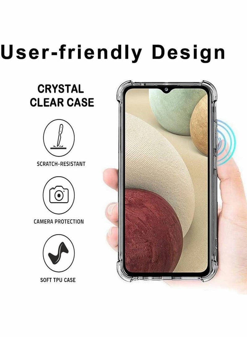 KASTWAVE Case for Samsung Galaxy A12 Case, KASTWAVE Clear Transparent Reinforced Corners TPU Shock-Absorption Flexible Cell Phone Cover for Samsung M12 Case 6.5" Clear - Image 2