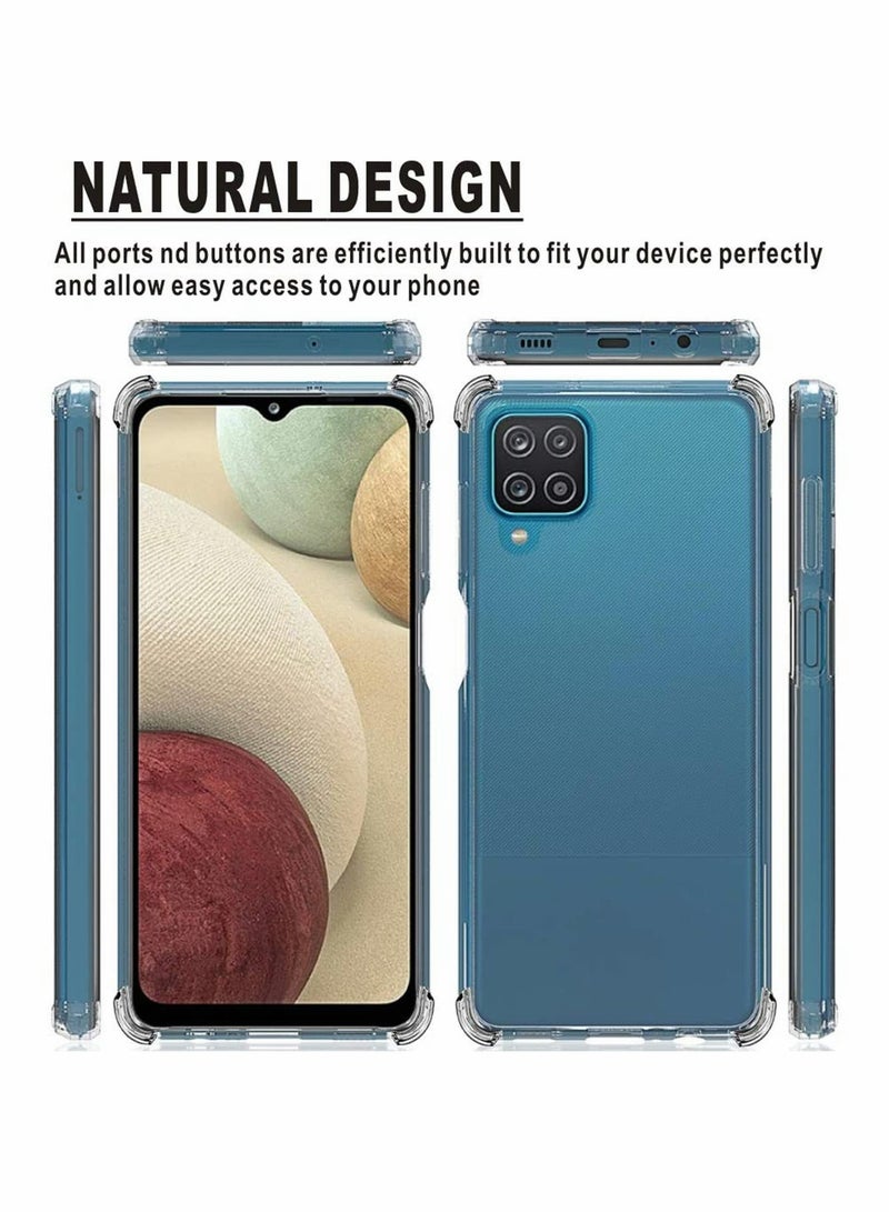 KASTWAVE Case for Samsung Galaxy A12 Case, KASTWAVE Clear Transparent Reinforced Corners TPU Shock-Absorption Flexible Cell Phone Cover for Samsung M12 Case 6.5" Clear - Image 3