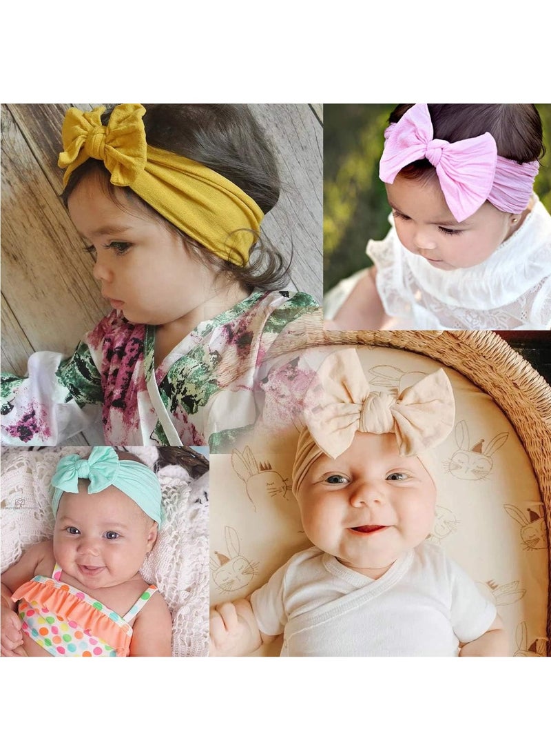 MileMelo 6 Colors Soft Wide Turban Baby Headbands for Baby Girls Infants Newborn Hair Accessories Toddlers Kids and Children Multicolour  - Image 4