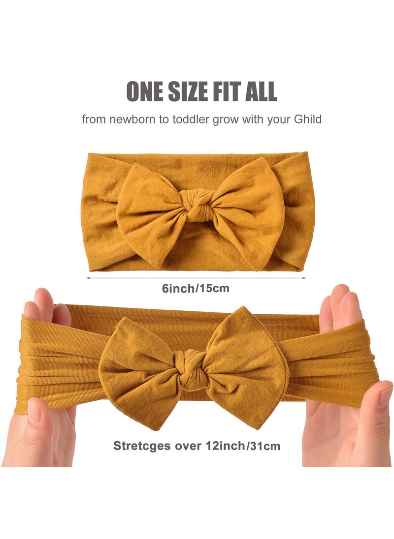MileMelo 6 Colors Soft Wide Turban Baby Headbands for Baby Girls Infants Newborn Hair Accessories Toddlers Kids and Children Multicolour  - Image 2