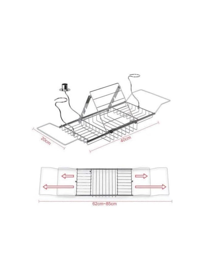 Generic - Bath Tray,Bathtub Caddy Tray For Luxury Bath European Bathtub Caddy And Tray Expandable Bath Tray ,Bathtub Caddy Tray For Luxury Bath With Extending Sides Wine Glass Holders And - Image 1