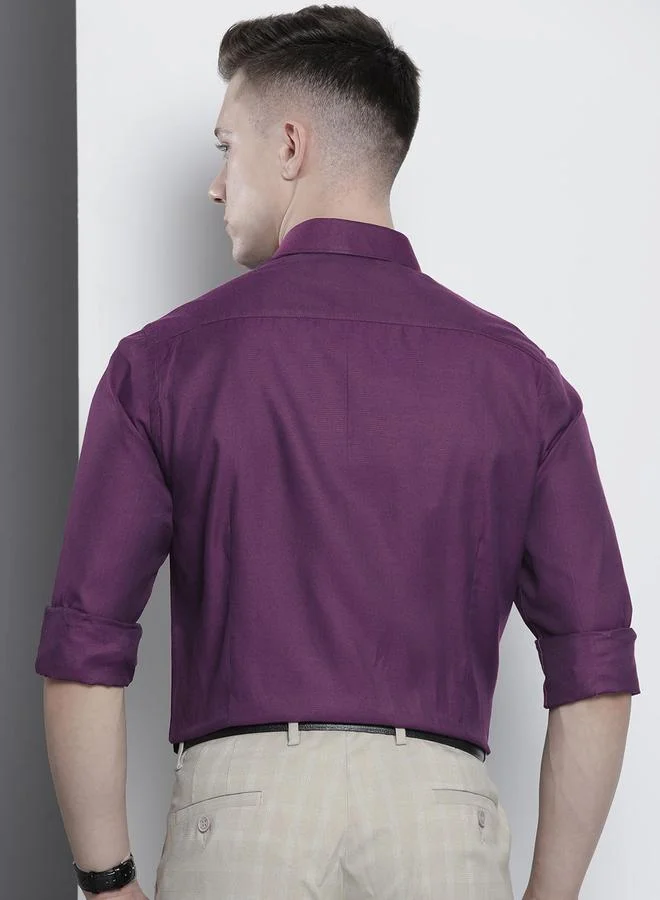The Indian Garage Co Purple Men Purple Slim Fit Solid Shirt for Men | Best Price UAE