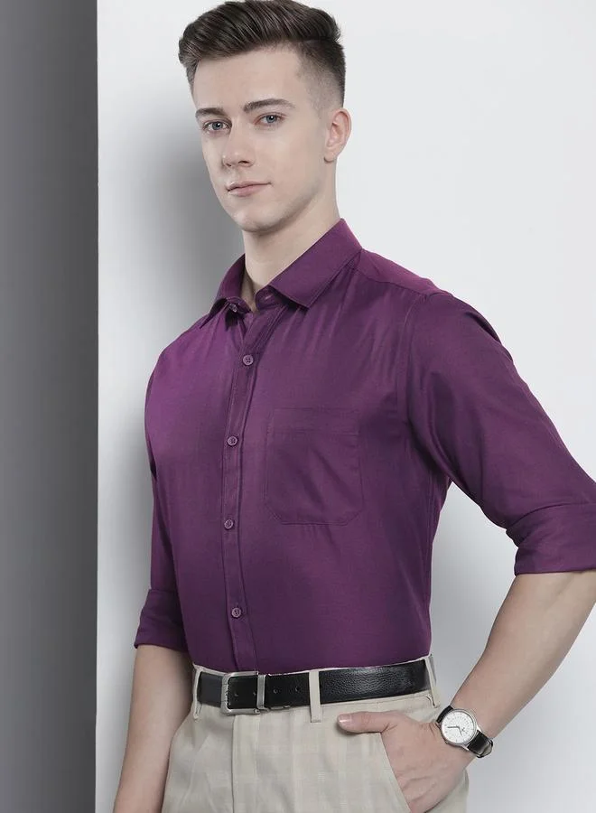 The Indian Garage Co Purple Men Purple Slim Fit Solid Shirt for Men | Best Price UAE