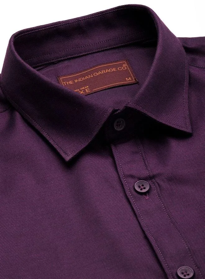 The Indian Garage Co Purple Men Purple Slim Fit Solid Shirt for Men | Best Price UAE