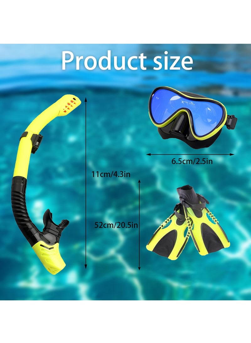 Adando - Adando Diving Snorkeling Face Mask Set - Face Mask With Dry Breathing System With Fins & Snorkel - Food Grade Silicone Diving Goggles - Anti Fog Leakproof Diving Equipment for Adults Teens - Image 1