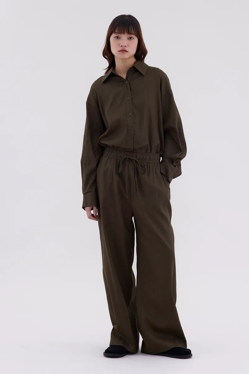 ذا اديتورز ماركت Belena Drawstring Pants - Kombu Linen