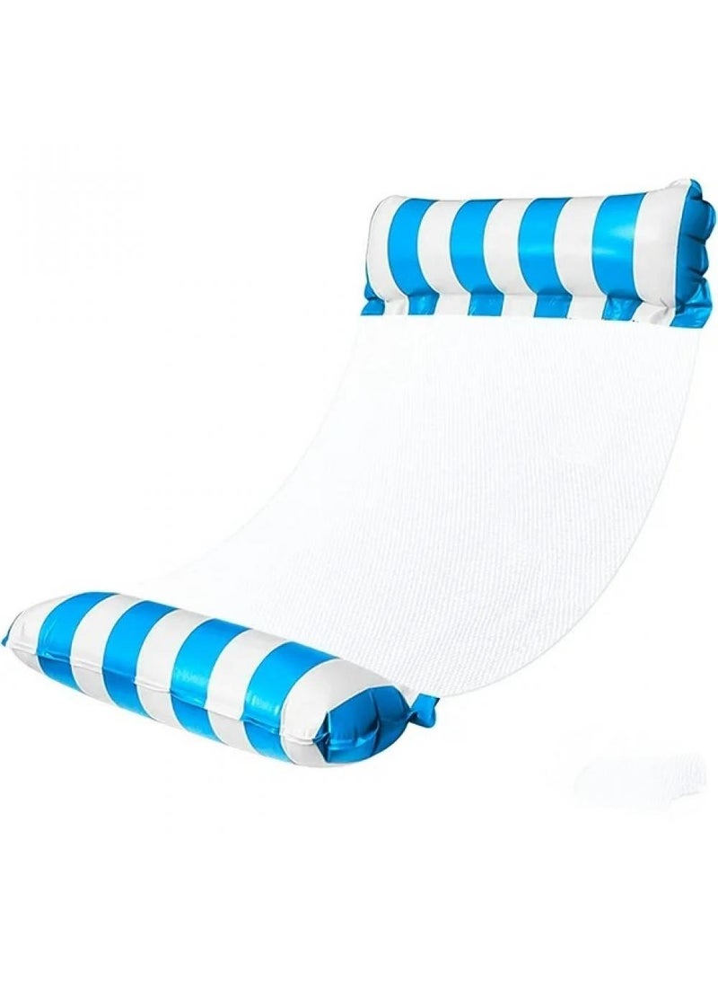 Y&D Foldable Casual Inflatable Water Striped Recliner With Net Hammock - Image 1