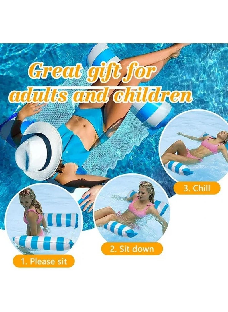 Y&D Foldable Casual Inflatable Water Striped Recliner With Net Hammock - Image 2