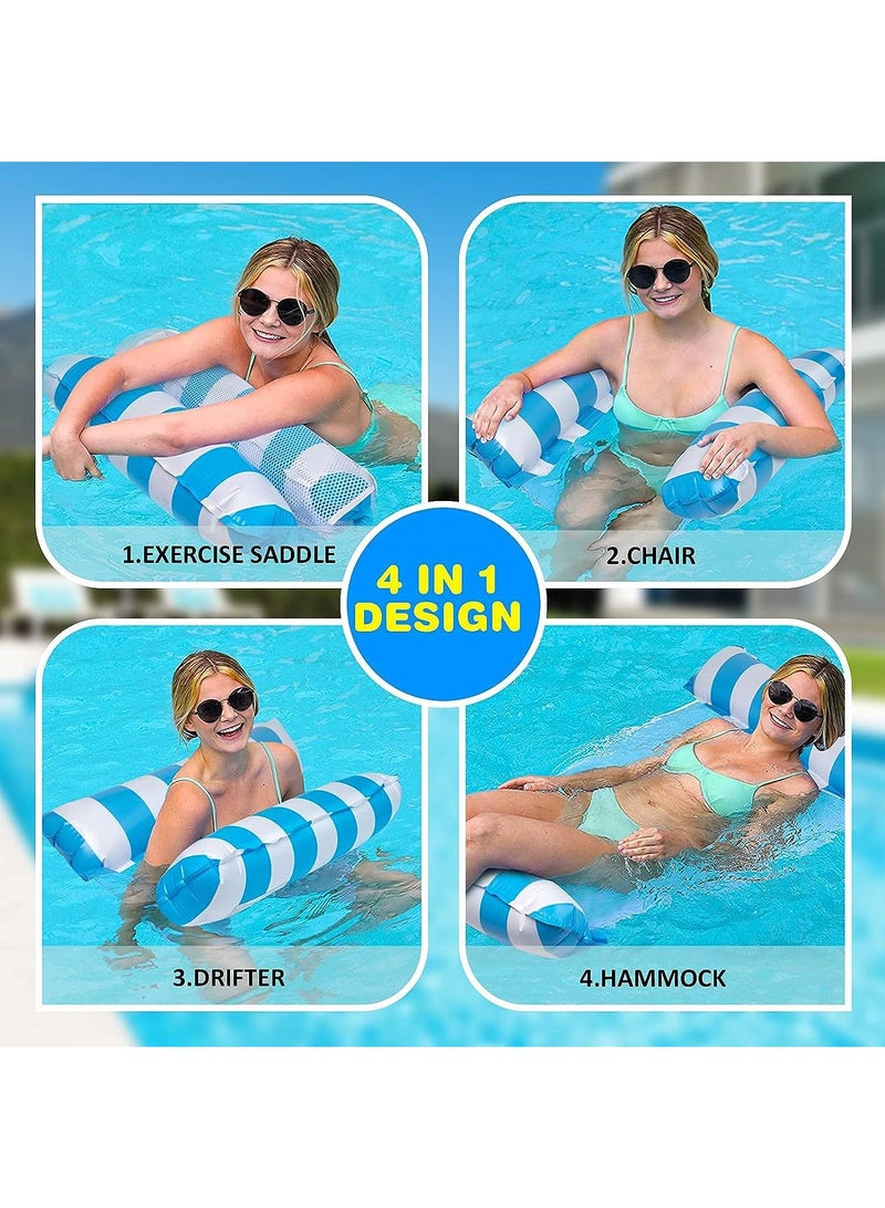 Y&D Foldable Casual Inflatable Water Striped Recliner With Net Hammock - Image 5