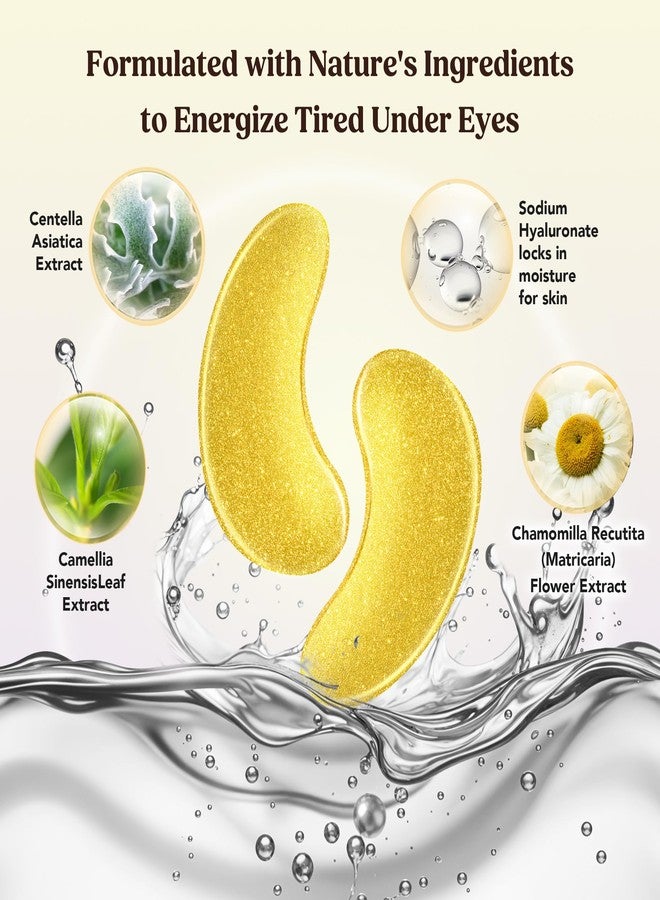 DERMORA Golden Glow Under Eye Patches | Rejuvenating Treatment | Dark Circles, Puffy Eyes, Refreshing, Revitalizing, Travel, Wrinkles | 20 Pairs Eye Gels - Image 5