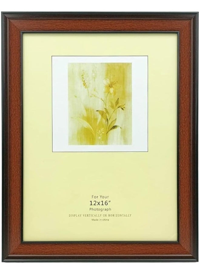 Decorhills DECORHILLS FRAMES & DECOR Rectangular Glass Photo with Wood, Wall Mount Display for 12x16 Inches Picture  - Image 1