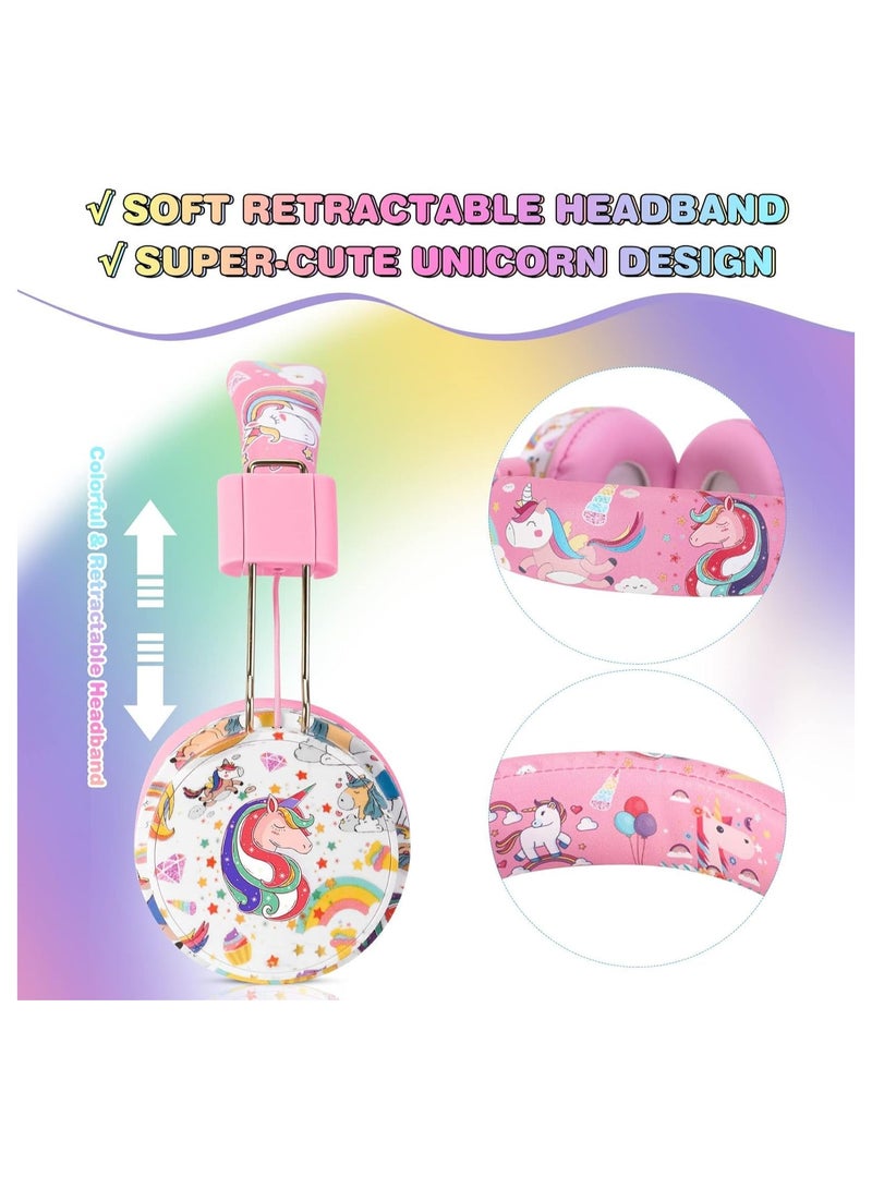 general Unicorn Kids Wireless Headphones, Unicorn Headphones for Girls, Bluetooth Headphones for Kids with Microphone, Adjustable Toddler Earphone Over-the-Head Headphones for 2+ Years - Image 4