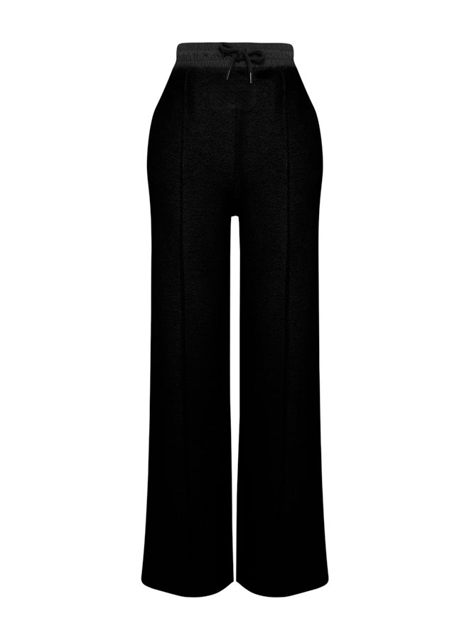 trendyol - Black Parachute Garnish Detail Thick Straight Fit Knitted Sweatpants TWOAW24EA00022. - Image 1