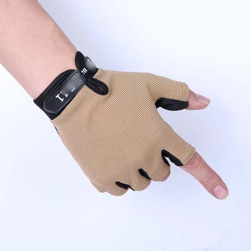 511 half finger gloves mens military fans tactical Special Forces fighting combat training outdoor mountaineering riding non-slip short finger Yellow 