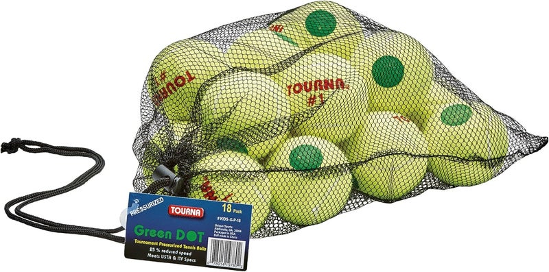 TOURNA كرات تنس منخفضة الضغط بنقطة خضراء - Image 1