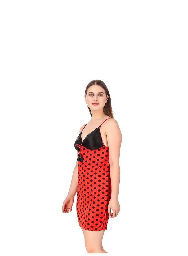 Accessorize Kingdom Women's Satin Polka Dots Night Wear (Size - Free Size)  - Image 2