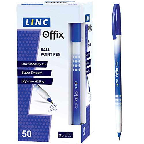 Linc Offix Smooth Ball Point Pen, 1.00mm Tip, 50-Count, Blue - Image 1