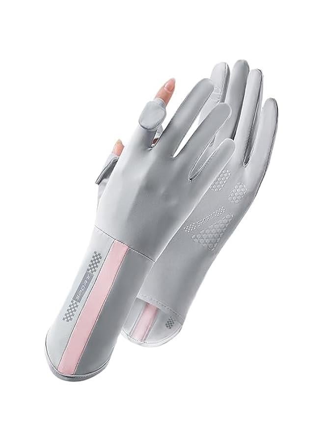 HOOKOR UV Sun Protection Gloves Women Non Slip Sun Gloves Driving Gloves Breathable Outdoor Cycling Gloves for Women,Full Finger Touchscreen Gloves - Image 1