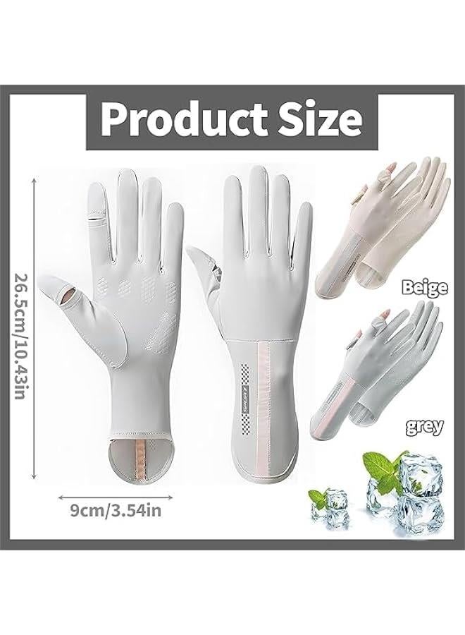 HOOKOR UV Sun Protection Gloves Women Non Slip Sun Gloves Driving Gloves Breathable Outdoor Cycling Gloves for Women,Full Finger Touchscreen Gloves - Image 3