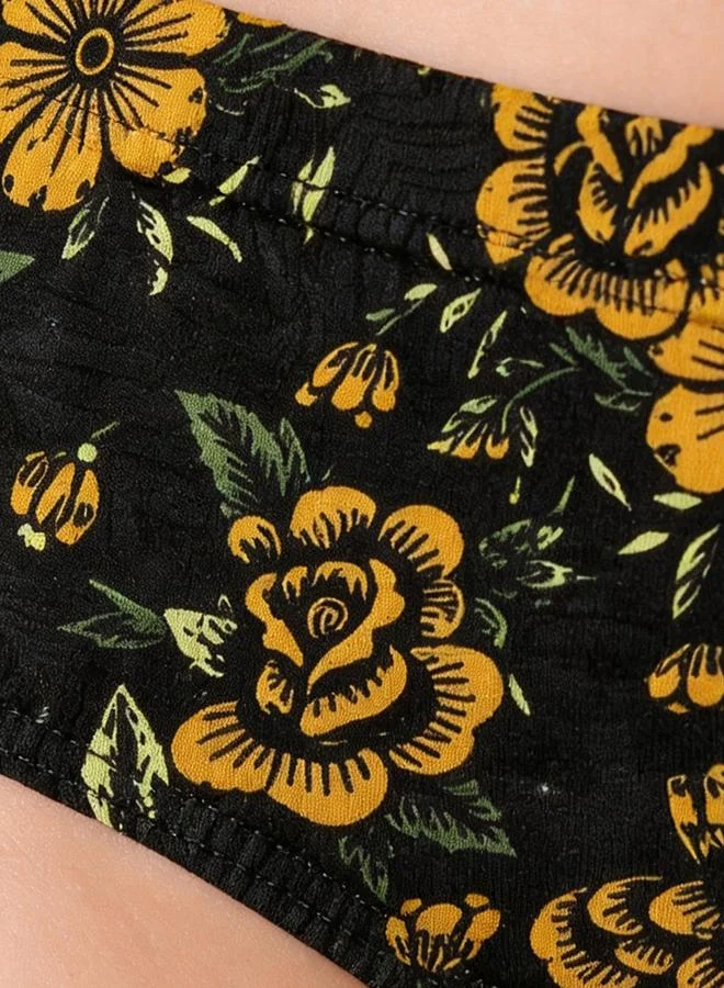 Clovia  Pack of 3-Mid Waist Printed Hipster Panties with Inner Elastic - 100% Cotton for Women | Best Price UAE