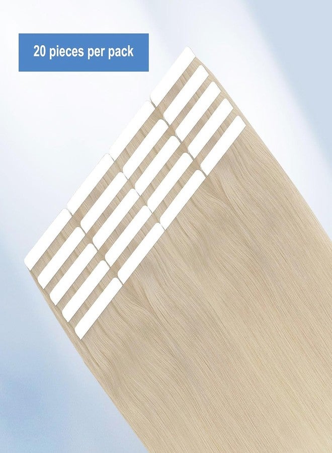 Sixstarhair Blonde Tape In Hair Extensions Human Hair 20 Inch With Invisible Tape Traceable Remy Human Hair Professional Semi Permanent Hair Extensions [Color 60A#-20 inch] - Image 4