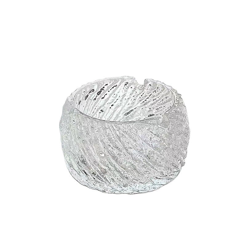 Personalized Glass Ashtray With Glacier Pattern White Small Anti Fly Ash For Home Office - Image 2