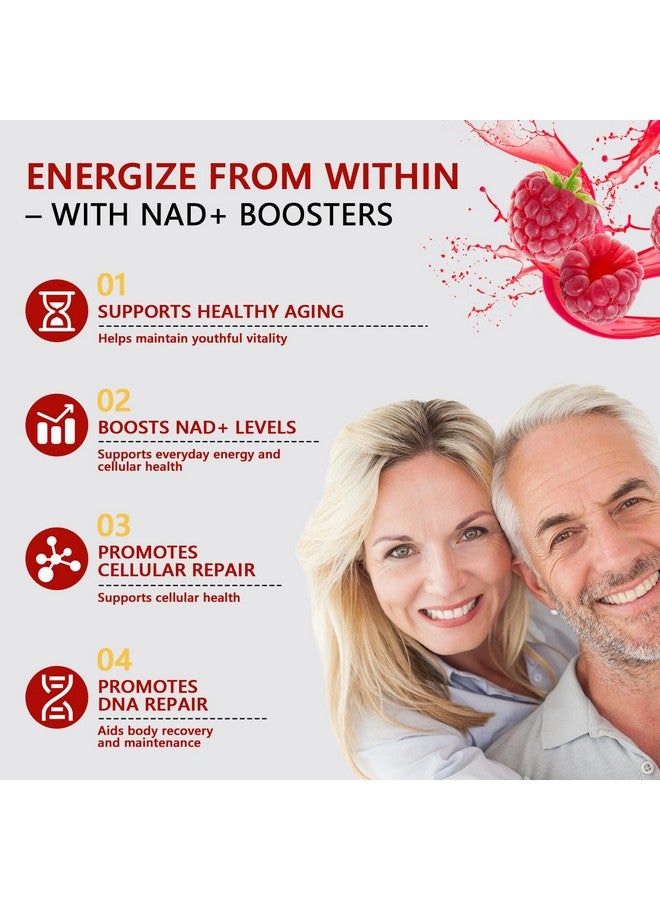 NAD Supplement 1000mg Pure Organic - NAD Supplements for Women & Men with Nicotinamide Riboside, Resveratrol, PQQ, Quercetin - NMN Supplement Alternative for Anti-Aging, Energy-30 Packets - Image 4