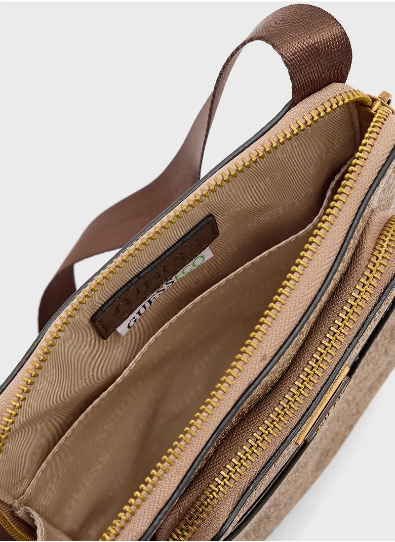 GUESS Zip Through Messenger Bag