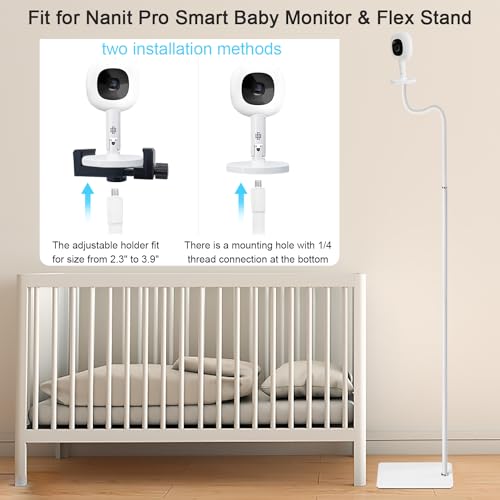 AISVAN Baby Monitor Floor Stand Compatible with Hellobaby ,Infant Optics,Nanit Pro, Owlet Cam/Cam 2 Baby Monitor, Adjustable Height 67",Also fit for Cameras with 1/4 Thread Connection,Universal Camera Stand - Image 3