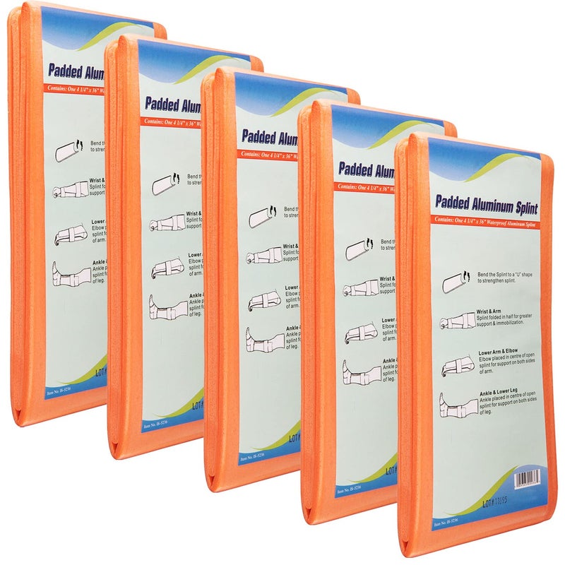 NOVAMEDIC Pack of 5 First Aid Padded Universal Aluminum Splints 36 inch Brace for Splinting Hands Legs Wrist Ankle and Fractured or Injured Limbs Flat Folded Waterproof - Image 3