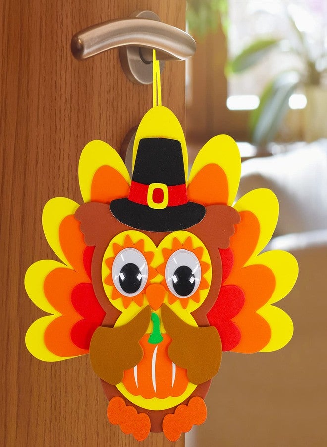 Winlyn 24 Sets Thanksgiving Owl Ornaments Decorations Art Sets DIY Thanksgiving Craft Kits Fall Crafts Pumpkin Sunflower Turkey Foam Stickers Arts and Crafts Googly Eyes for Kids Classroom Activities - Image 5