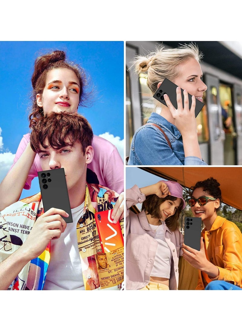 Wtech Samsung Galaxy S25 Ultra 2025 Premium Soft Liquid Silicone Case Cover - Black - Image 3