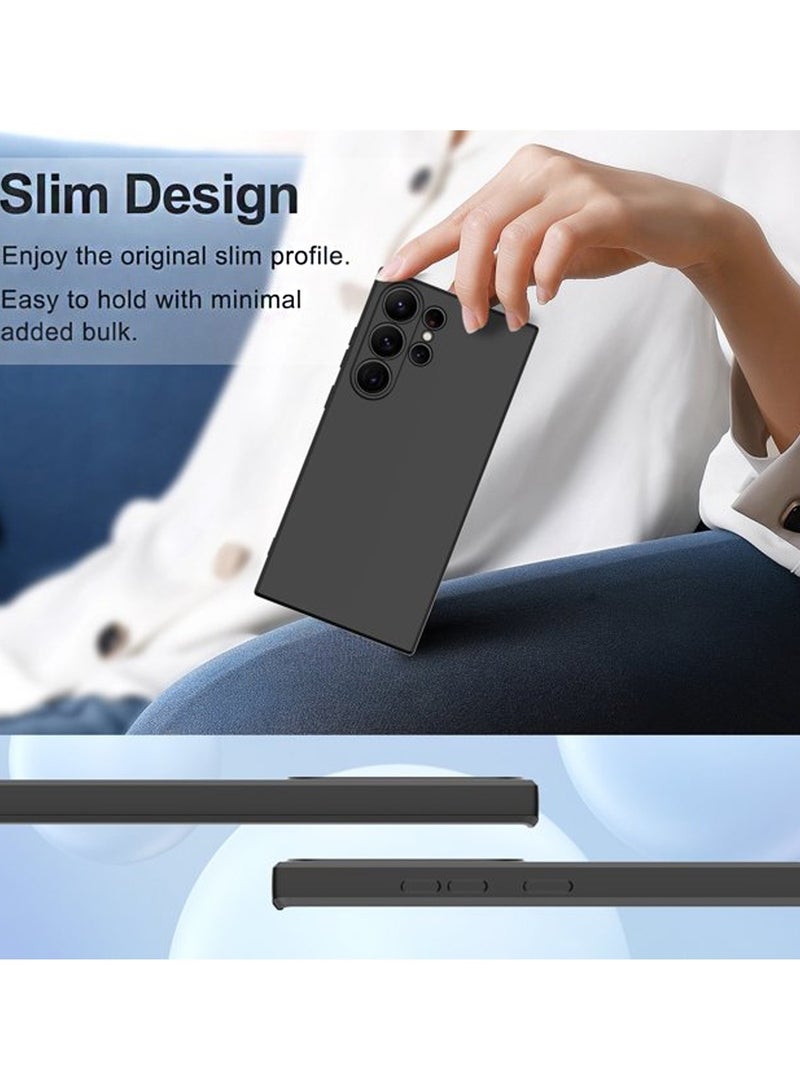 Wtech Samsung Galaxy S25 Ultra 2025 Premium Soft Liquid Silicone Case Cover - Black - Image 4