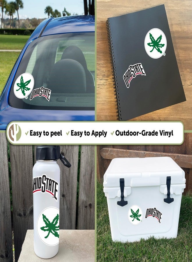 Desert Cactus The Ohio State University Sticker OSU Buckeyes Vinyl Decal Laptop Water Bottle Car Scrapbook (4 Inch Set V2) - Image 2