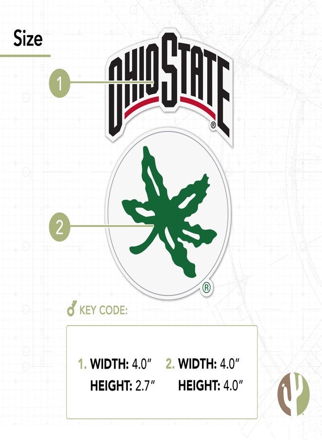 Desert Cactus The Ohio State University Sticker OSU Buckeyes Vinyl Decal Laptop Water Bottle Car Scrapbook (4 Inch Set V2) - Image 3