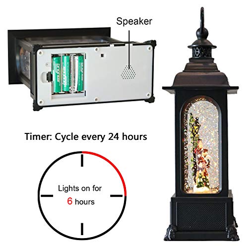 Wondise Christmas Musical Snow Globe Lantern with 6 Hour Timer, 11.2 Inch USB Cord & Battery Operated Spinning Water Glitters Lighted Singing Snow Globe Lantern Christmas (Nativity) - Image 4