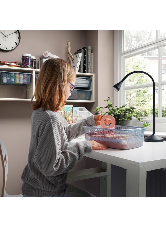 زبون وحدة تخزين حائط، أبيض/رمادي-أزرق، 99x21x30 سم - Image 3