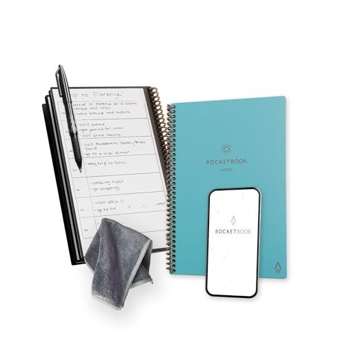 Rocketbook Fusion Hybrid Reusable Planner and Notebook in One, Additional Blank Pages, Goal and Project Tracker, Undated Planner, Executive Size 6x8.8, Teal (Pack of 1) - Image 1