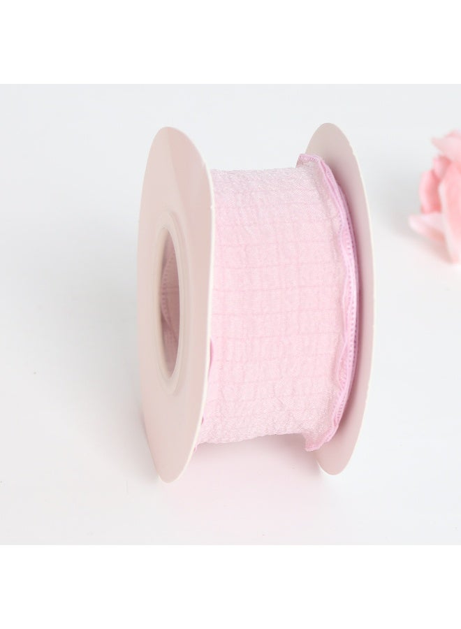 6 Rolls of Double-Sided Satin Ribbon，4cm x 10 yards，Double-Faced Wrinkled Ribbon Linen Wave Edge Ribbon，for DIY Crafts, Bows, Gift Wrapping - Frayed Edge Linen Wave Ribbons for Bouquets, Cake Decor, - Image 2