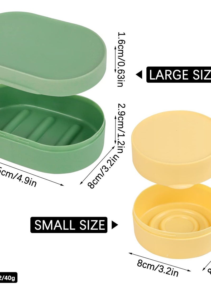 Excefore 4 Pcs Travel Soap Box Holder Case Container, Portable Leak Proof Soap Dish with Lid - Perfect for Shower, Bathroom, Kitchen, Camping, Gym (2 Small + 2 Large) - Image 2
