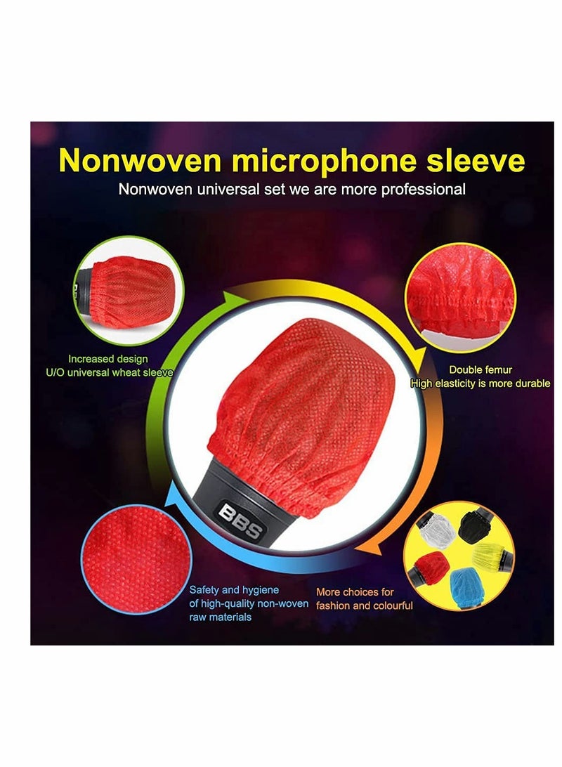 Disposable Microphone Cover, Individually Wrapped，Non-Woven Elastic Band , Windscreen Pop Filter Fit for Most Handheld Microphone for KTV & Karaoke( 200 PCS) - Image 2