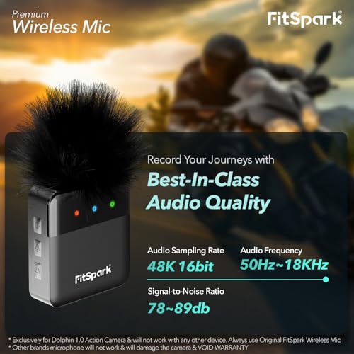 FitSpark MyFitSpark WL-101 Wireless Microphone Exclusively for Dolphin 1.0 Action Camera | DSP Intelligent Noise Reduction | Audio Frequency 50Hz~18KHz | 48K 16bit Audio Sampling Rate | SNR 78~89db - Image 3