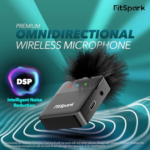 FitSpark MyFitSpark WL-101 Wireless Microphone Exclusively for Dolphin 1.0 Action Camera | DSP Intelligent Noise Reduction | Audio Frequency 50Hz~18KHz | 48K 16bit Audio Sampling Rate | SNR 78~89db - Image 2