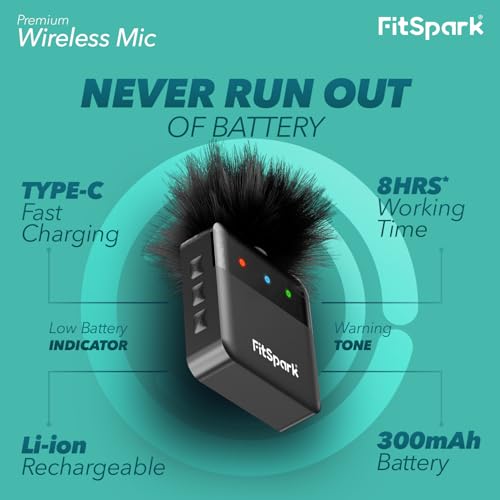 FitSpark MyFitSpark WL-101 Wireless Microphone Exclusively for Dolphin 1.0 Action Camera | DSP Intelligent Noise Reduction | Audio Frequency 50Hz~18KHz | 48K 16bit Audio Sampling Rate | SNR 78~89db - Image 5