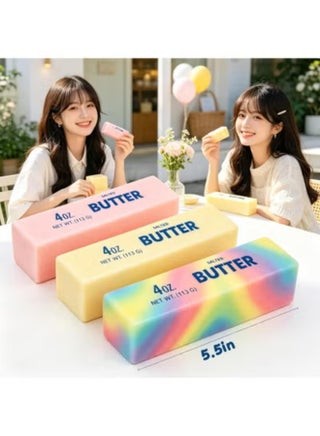 Butter Stick Fidget Toy, Slow Rebound Cute Butter Squeeze Stress Balls,Slow Rising Portable Squishy for Adults Anxiety & Stress Relief, Sensory Gifts for Office, Home - view 2